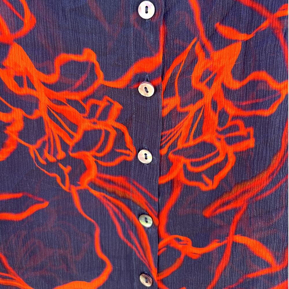 Chan Luu Sheer Black and Red Floral Blouse - Picture 4 of 9